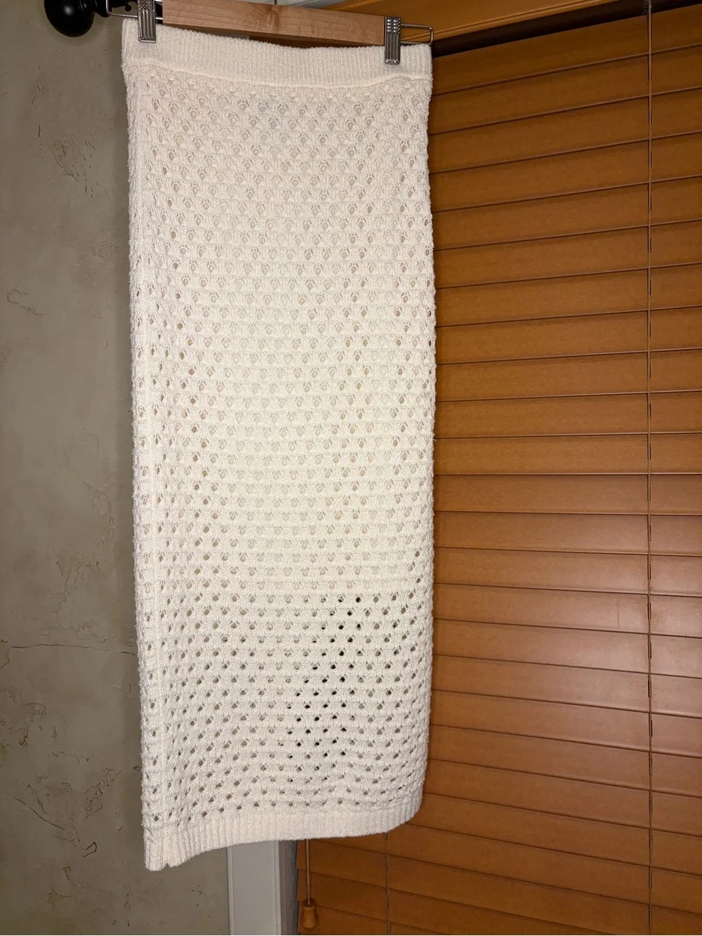 Worthington Cream Crochet Panel Curtain - Openwork Texture